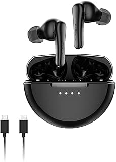 سماعات أذن لاسلكية ريذم ترو من بلكن ساوند فورم مع ميكروفون مدمج، شحن سريع USB-C، عمر بطارية 28 ساعة، مقاومة للماء IPX5، سماعات أذن بلوتوث لايفون وايباد وجالكسي وبكسل وغيرها - أسود