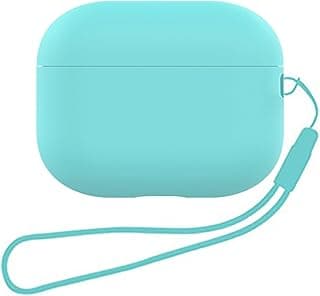 جراب سيليكون ناعم لـ Airpods Pro 2، غطاء حماية متوافق مع ابل AirPods Pro الجيل الثاني 2022، إضاءة LED أمامية ظاهرة (أخضر نعناعي)