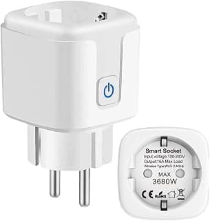 Tuya Smart Plug EU, 16A WiFi Socket with Remote Control, Voice Control, Timer Setting, compatible with Apple HomeKit, Amazon Alexa and Google Home