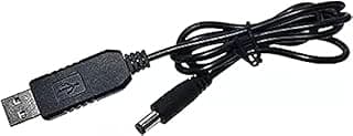 كابل طاقة USB إلى قابس محول ذكر 5.5 × 2.1 ملم من 5 فولت 12 شاحن باور بانك وراوتر أثناء انقطاع الطاقة