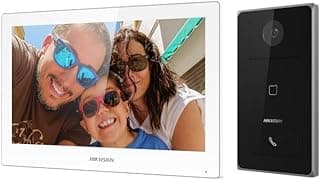 انتركم فديو DS-KIS608-P بتصميم انيق وحديث شاشه ملونه 7 بوصه وحده انتركم خارجيه بكاميرا عاليه الدقه 1080 بكسل صوت ثنائى الاتجاه مقاوم للمياه اى بى 65 انتركم اى بى