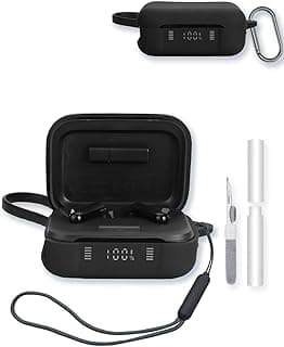 جراب لسماعات Soundcore P41i اللاسلكية، جراب حماية ناعم من السيليكون مع ميدالية مفاتيح وطقم تنظيف وحبل تعليق لسماعات Soundcore P41i - أسود