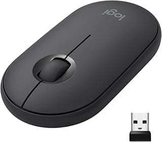 Logitech PEBBLE M350 Wireless Mouse, Slim Design, Silent Clicks, USB/Bluetooth, 1000 DPI - Black