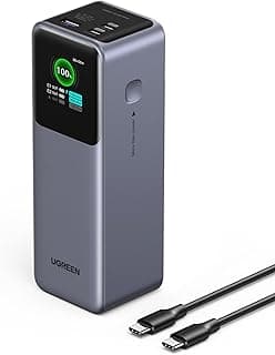 شاحن باور بانك 25000 مللي امبير في الساعة 200W نيكسود محمول بي دي 3.1 سريع الشحن 90Wh حزمة بطارية 3 منافذ مع شاشة تي اف تي الذكية لماك بوك برو اير بادي فون 16 سامسونج S24DellHP والمزيد من يوجرين
