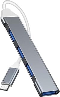 USB C Hub محول 4 منافذ، موزع بيانات فائق النحافة مع 3 منافذ USB 2.0 ومنفذ USB 3.0، قاعدة توصيل محمولة للكمبيوتر، ماك ميني/برو، وفلاش ميموري، وPS5