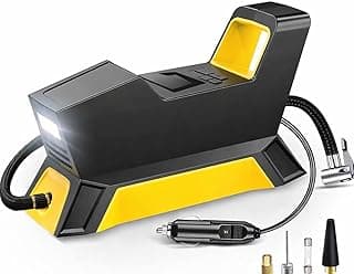 Automatic portable air compressor for car tires 12v, digital display, led light, 1 cylinder