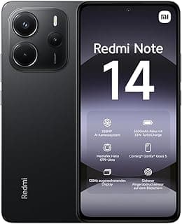 Redmi Note 14 Smartphone, 8 + 256 GB, Black, 108 MP AI Camera System, 5500 mAh Battery, 120 Hz Eye Protection Display, AI Functions | 18 Month manufacturer warranty