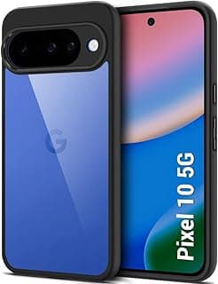 Hybrid Clear Back Case Compatible with Google Pixel 10, Anti-Yellow Hard Acrylic Back with Black Frame and Advanced Camera Protection, Shockproof Cover - Clear/Black