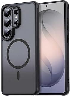 T Tersely Magnetic Case for Samsung Galaxy S26 Ultra 5G, Compatible with MagSafe, Translucent Matte Ultra Slim Shockproof Anti-Slip Protective Phone Cover - Black