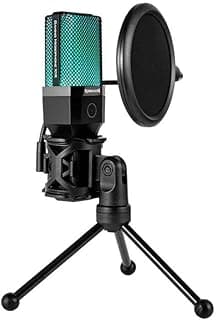 Adne RGB Black USB Codenser Gaming Microphone with Stand and Pop Filter GM212