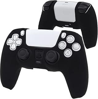غطاء حماية لوحدة تحكم PS5 (DualSense)، سيليكون، بسيط، ناعم، لون واحد، سهل الاستخدام، يمكن استخدامه أثناء التركيب - [أسود]