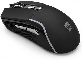 ماوس لاسلكي اسود بتصميم مريح، اضاءة RGB، دقة 1200/1600/2400 DPI، موديل R8 1761، مثالي للجيمنج والمكتب