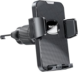 C136 Automatic Clip Air-Vent Car Phone Holder – One-Hand Operation, 360° Rotation, Fits 4-6.7″ Phones with Charging-Port Access