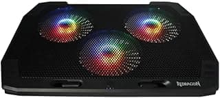 قاعدة تبريد لابتوب RGB من انجريد GCP511 - تدعم حتى 17.3 بوصة - 3 مراوح مقاس 120x120 مم - 2 منفذ USB - زر تحكم في المروحة - 7 مستويات ارتفاع قابلة للتعديل - اسود