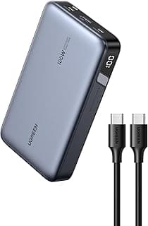 باور بانك 20000mAh بشحن سريع ثنائي الاتجاه 100 وات - رمادي