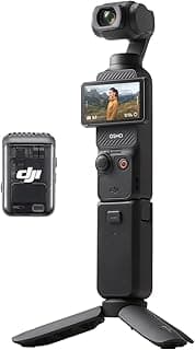 كاميرا DJI Osmo Pocket 3 Creator Combo للفلوج، مستشعر 1 بوصة، فيديو 4K/120fps، استقرار 3 محاور، تتبع وجه/أجسام، ميكروفون مدمج