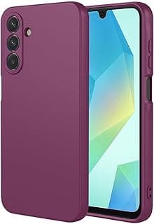 جراب سيليكون متوافق مع سامسونج Galaxy A17، غطاء مطاطي ناعم، مضاد للصدمات، ملمس مطفي وبطانة قماشية داخلية (أرجواني)