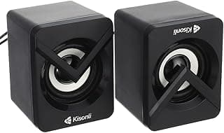 سماعة Kisonli l-1040 مالتي ميديا صغيرة LED RGB - أسود، سلكية