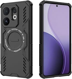 جراب لـ Vivo V60 5G، جراب بجودة فائقة - جراب درع مضاد للصدمات وشديد التحمل ومقاوم للانزلاق - جراب حماية مضاد للخدش - اسود
