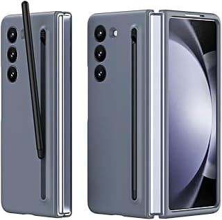 جراب سيليكون Next Store للأعمال، غطاء فاخر متوافق مع سامسونج Galaxy Z Fold 6، ملمس ناعم ومرن مع مكان للقلم، لا يشمل اسكرينة (رمادي)