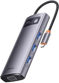 Metal Gleam Series 7-in-1 Multifunctional Type-C HUB Docking Station Gray （Type-C to HDMI*1+USB3.0 * 3+PD*1+VGA*1+RJ45*1）