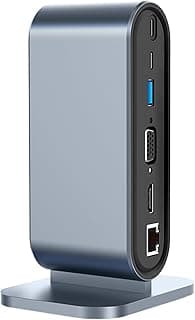 قاعدة توصيل USB C تدعم 4 شاشات، 16 في 1، قاعدة USB C للابتوب مع 2 منفذ 4K HDMI، 2 منفذ DP، منفذ إيثرنت جيجابت، 100W PD، 3 منافذ USB3.0، 2 منفذ USB-C، قارئ بطاقات SD/TF، منفذ صوت 3.5 مم للويندوز