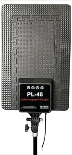 بلاطه LED PL-48,مقاس 20 بوصة ، مع حامل 2 متر مع ريموت تحكم عن بعد للتحكم فى درجات اللون عن بعد, 3 ألوان (أبيض-أصفر - دافئ),إضاءة قوي,لصنع المحتوى و جلسات التصوير و تصوير النمنتجات
