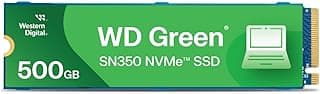 هارد بذاكرة مستديمة من ويسترن ديجيتال أخضر SSD SN350 سعة 500 جيجابايت بمنفذ PCIe الجيل 3 × 4، v1.3 M.2 2280، سرعة قراءة 2400 ميجابت/ثانية، سرعة كتابة 1500 ميجابت/ثانية - WDS500G2G0C