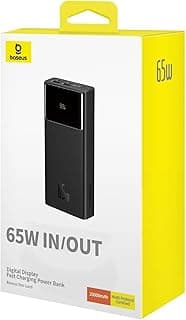 شاحن باور بانك ستار-لورد 65W و20000mAh من باسيوس، شاشة رقمية و4 منافذ USB-C شحن سريع بتقنية PD3.0 QC4.0، بطارية احتياطية عالية السعة لأجهزة آبل/ماك بوك/آيفون/اي باد/سامسونج/أجهزة اللاب توب والتابلت
