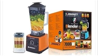 خلاط تجاري احترافي، وعاء 0.8 لتر، موتور قوي 7000W، تحكم متغير في السرعة، خاصية جرش الثلج، مطحنة مدمجة، أحمر وأسود