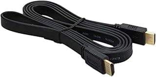 كابل بمنفذ HDMI ذكر إلى ذكر مسطح عالي السرعة من كيندكس، موديل (KX 2821) بطول 5 متر، لون أسود