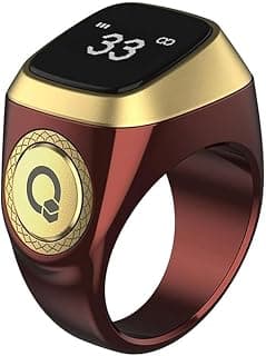 خاتم التسبيح الذكي Zikr Ring، للصلاة، تذكير بمواقيت الصلاة، شاشة OLED، عداد تسبيح، خاتم ذكي، تكنولوجيا قابلة للارتداء، مقاوم للماء، إصدار لايت