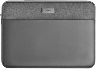 WiWU Minimalist Laptop Sleeve for 16-Inch Laptops & MacBooks, Slim Water-Resistant Protective Case with Soft Fleece Lining, Shockproof Tech Organizer Pouch – Gray | 18 Months Warranty