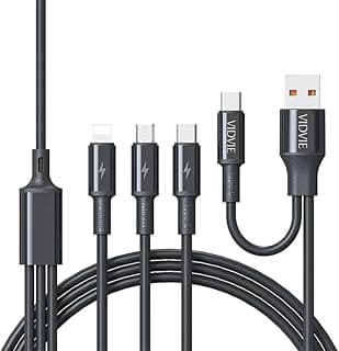 CB4010-5-in-1 Multi-Function Charging Cable – USB-A & Type-C to Micro-USB + Leghtining + Type-C – Fast Charging 2.4A – 120cm (Black)