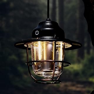 فانوس تخييم قابل لإعادة الشحن، فانوس معدني بإضاءة LED للتخييم، 2000 مللي امبير في الساعة مع منفذ USB، فانوس قابل لإعادة الشحن للحالات الطارئة والتخييم والمشي لمسافات طويلة وصيد الأسماك من توسوار