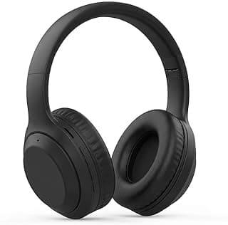 A 24 Wireless Bluetooth 5.0 Headphones, Stereo Headphones with HD Microphone, 300mAh Battery, Support AUX and TF Card, Foldable, Blue, Black (Black)