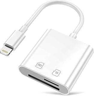 قارئ كروت SD بمنفذ Lightning للايفون، محول كاميرا، محول USB أنثى OTG يدعم كروت SD/TF، قارئ كروت ميموري محمول بمنفذ USB 3.0 (GS11 2 في 1)