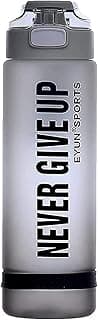 Sports Water Bottle 1000 ml, BPA Free Leakproof Motivational Water Bottle for Travel, Fitness, Outdoor Sports, Home, School,Gym,Yoga &Office -Multicolor (BLACK/GREY)