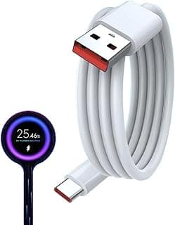 Charging Mobile Cable Very Fast Compatible with Turbo Charger/Hyper Charging Cable 1M (White 4A(45W))