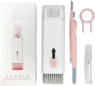 Laptop Cleaner, Upgrade 7 in 1 Cleaner kit, Keyboard Cleaning kit, Cleaner Kit for Airpod, Cleaning kit for Earbuds/Phone/Laptop/PC Monitor/Camera/Watch (Give Away a Flannel Cloth) Pink