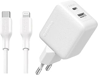 مجموعة شاحن حائط مع كابل USB نوع C إلى لايتنينج يوفر شحن سريع وموثوق لأجهزة آيفون وUSB نوع C من اورايمو - OCW-5203E - أبيض