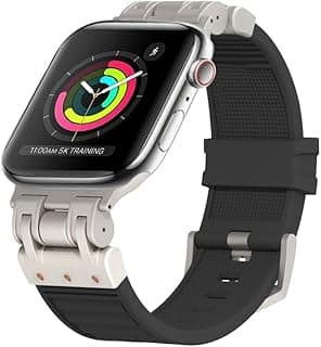 Rubber Bands for Apple Watch Band Ultra 3/2/1 Band Ultra 49mm Series 11 10 46mm 45mm 44mm 42mm SE 3/2/1 9 8 7 6 5 4 3 Men, Military Rugged Metal Connector Silicone Apple iWatch Sport Bands