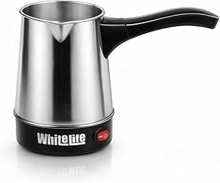 0.6 Liter Electric Turkish Coffee Machine - Stainless Steel Pot from White Life - 500 Watt - Fast Preparation of Coffee, Tea, Milk - 1 Year Warranty