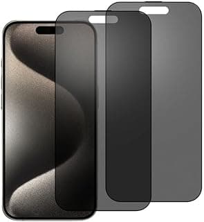 Ceramic Matte Privacy Film for Apple iPhone 15 Pro Max [2 Pieces], Anti Spy, Screen Protector, Anti-Glare, Anti-fingerprint