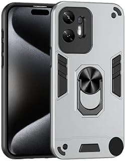 Case Compatible with Nothing CMF Phone 2 Pro Dual Layer Shockproof Protective Cover with 360° Rotating Finger Ring Kickstand and Magnetic Case (Silver)