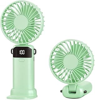 Handheld Fan, Portable Mini 3-in-1 Personal Neck/Desk/Hand Fan, USB-C Rechargeable with 5 Speeds Up to 10H, LED Display, Foldable Desktop Fans for Travel, Commuting, Office, Indoor, Outdoor