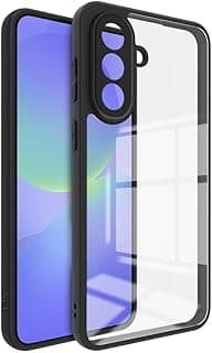 جراب شفاف لهاتف Galaxy A57، حماية TPU مقاومة للصدمات بحواف سوداء، حماية 360 درجة للكاميرا، مضاد للاصفرار، مصمم لهاتف سامسونج Galaxy A57