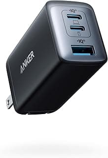 شاحن من أنكر بتقنية USB، متوافق مع الأجهزة اللوحية وماك بوك وآيباد وجالكسي وآيفون، بثلاثة منافذ