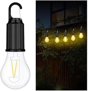 Waterproof LED Hanging Bulb Light Portable USB Rechargeable Outdoor Camping Lamp Emergency Tent Lantern With Hook Cordless Energy Saving Light For Garden Patio Hiking Fishing Power Cuts LED X2