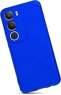 For vivo Y19s 4G Silicone Back Color Cover,Camera Protection From Shocks From TPU Compatible For vivo Y19s 4G (6.68") (Pepsi Blue)